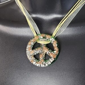 Peace Sign Glass Pendant